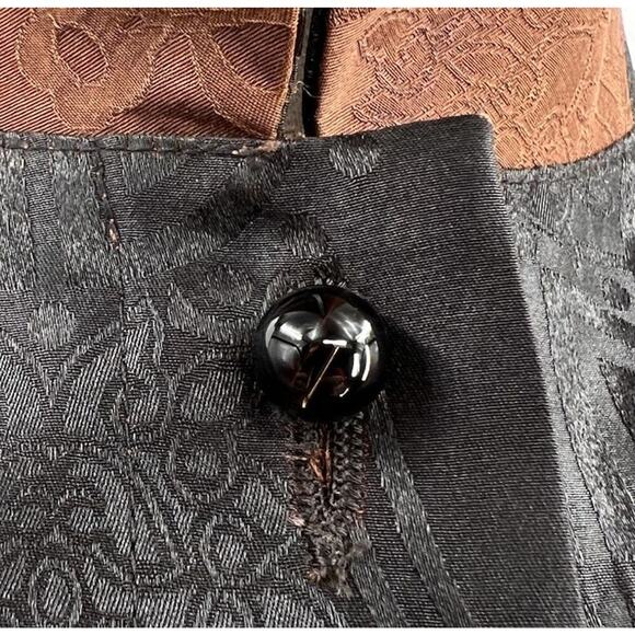 Sophie Hong Hand Dyed Silk Tailored Jacket Top Black Brown Size Medium - Picture 4 of 16